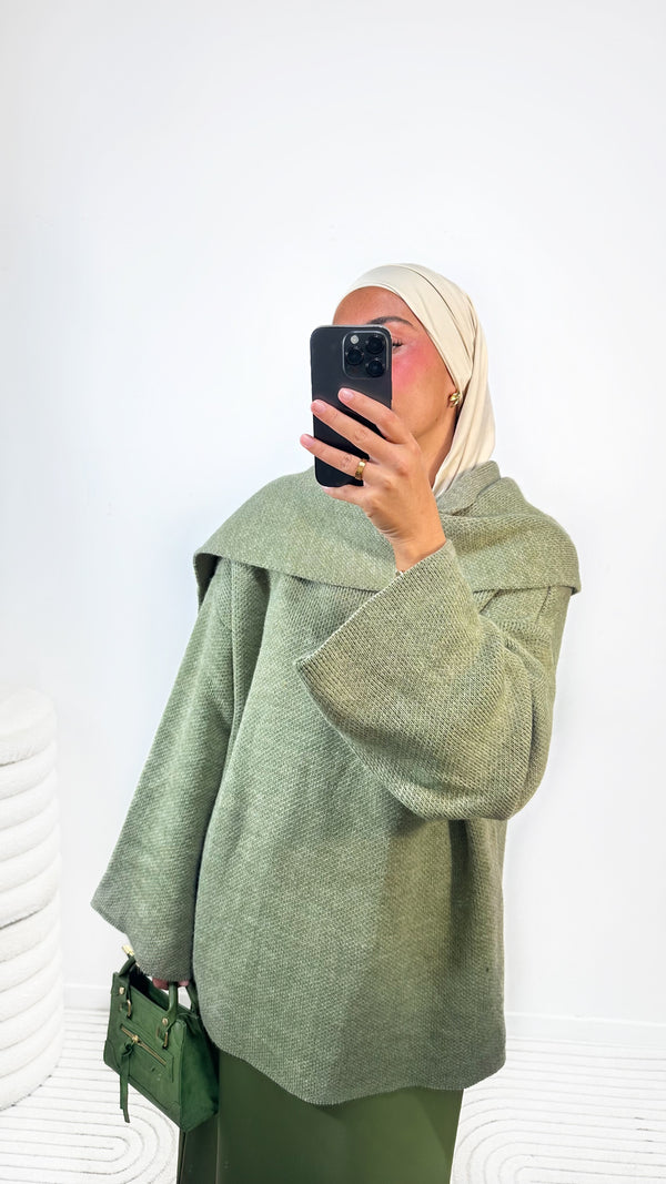 PULL ÉCHARPE • KAKI