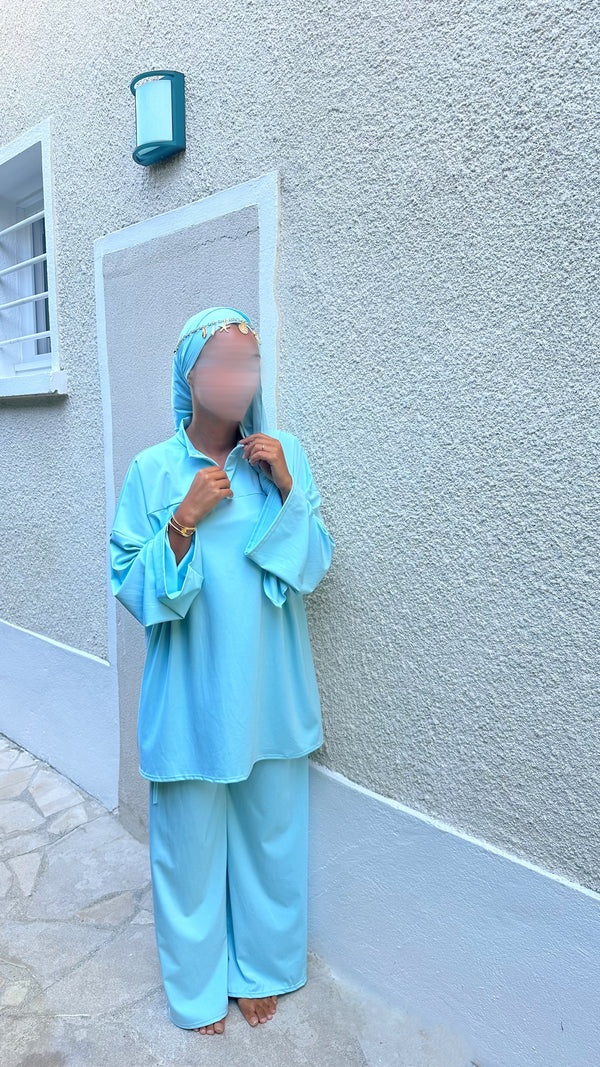 BURKINI À ZIP • TURQUOISE