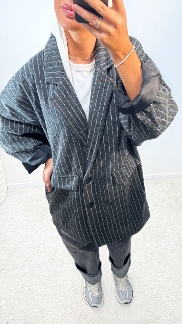 VESTE RAYÉ • NOIR