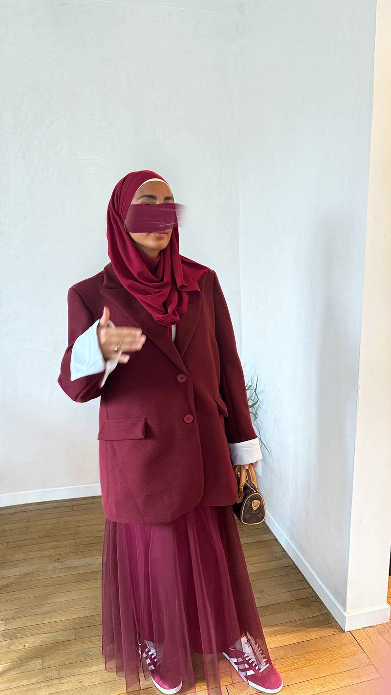 BLAZER RETROUSSER • BORDEAUX