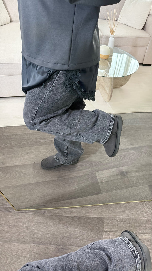 TOP DENTELLE • GRIS