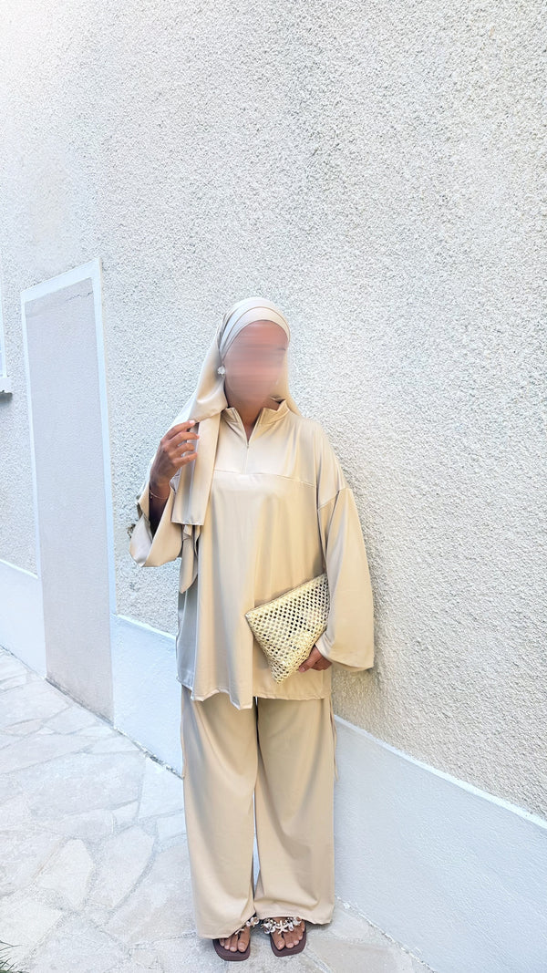 BURKINI À ZIP • BEIGE
