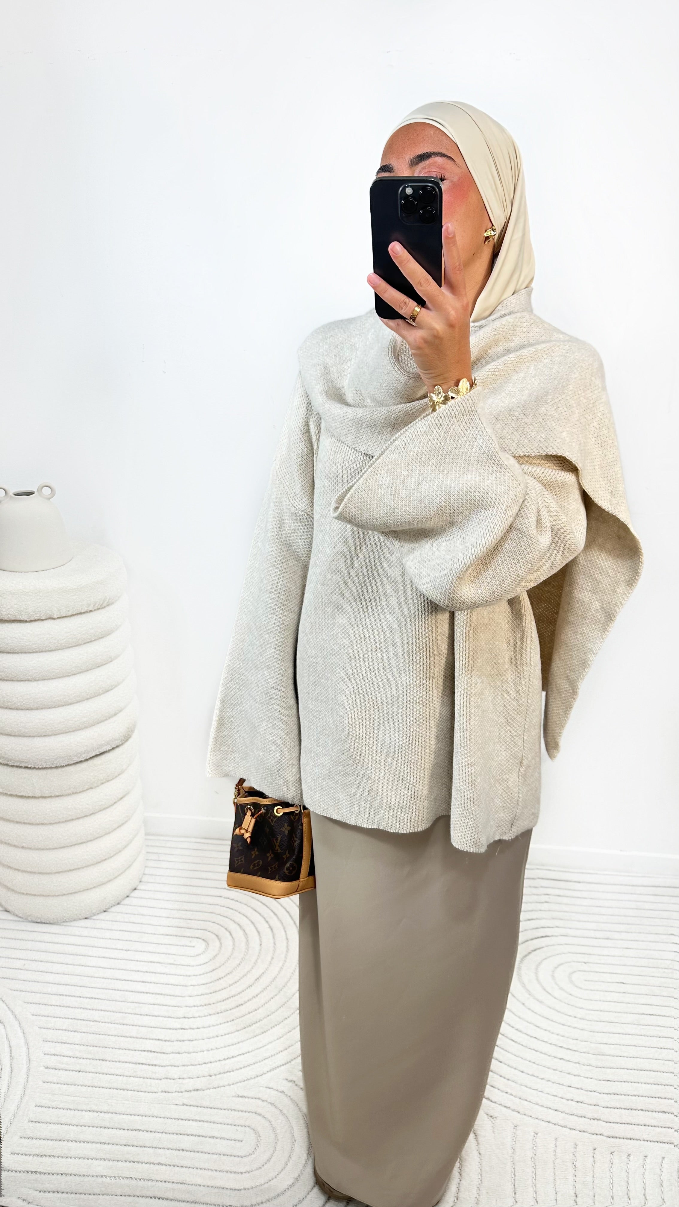 PULL ÉCHARPE • BEIGE
