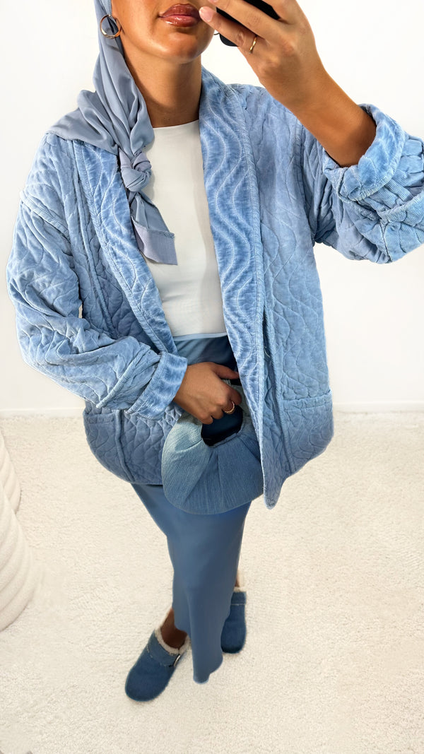 VESTE MATELASSÉ DÉLAVÉ• BLEU