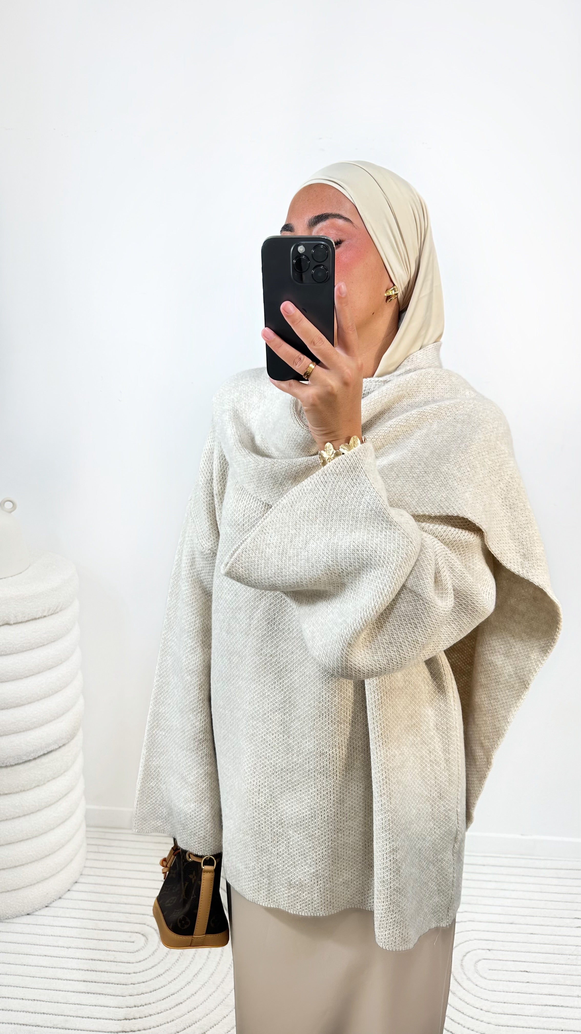 PULL ÉCHARPE • BEIGE