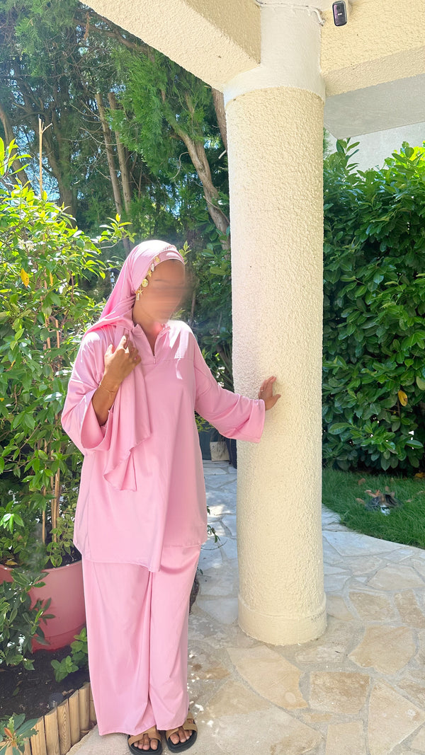 BURKINI À ZIP • ROSE