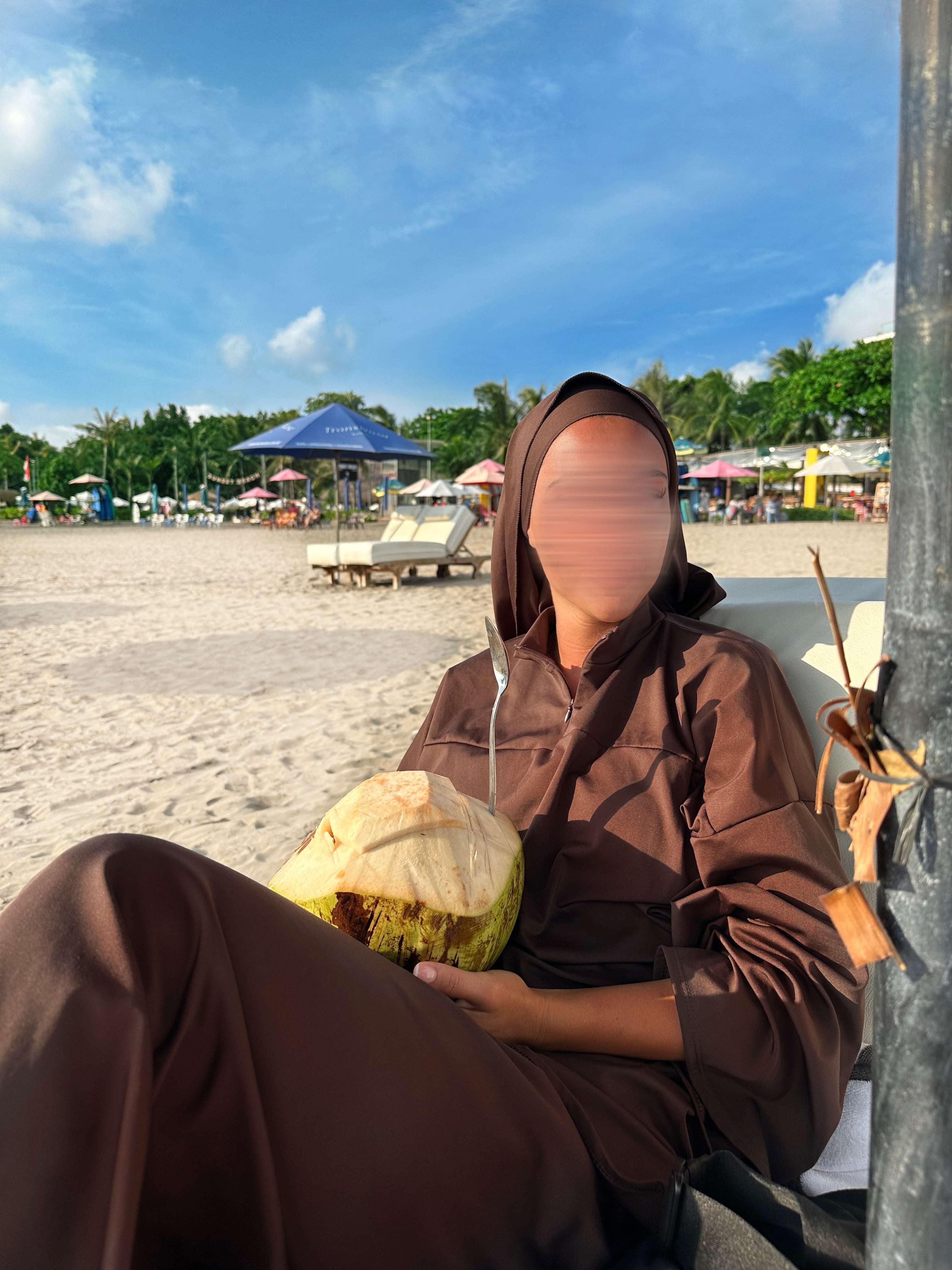 BURKINI À ZIP • MARRON