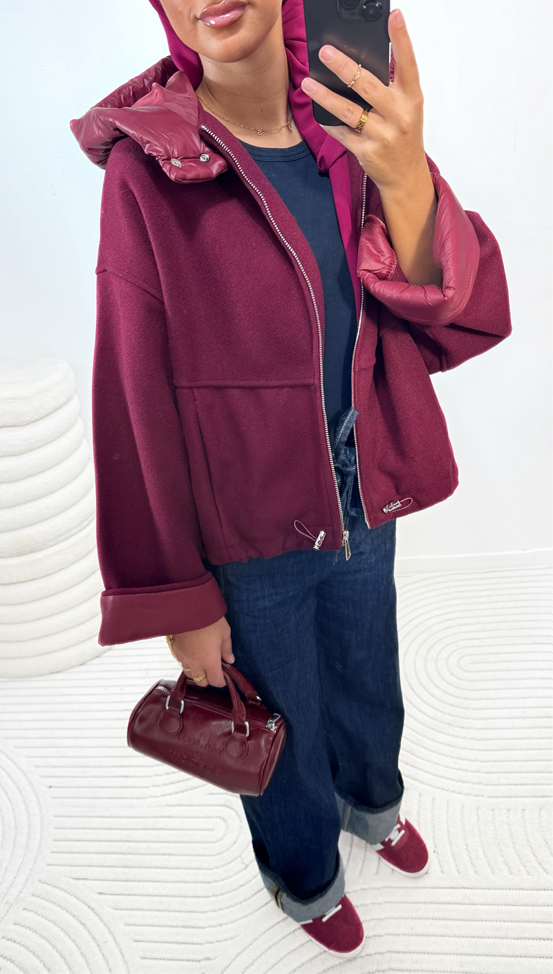 VESTE BI MATIÈRE • BORDEAUX