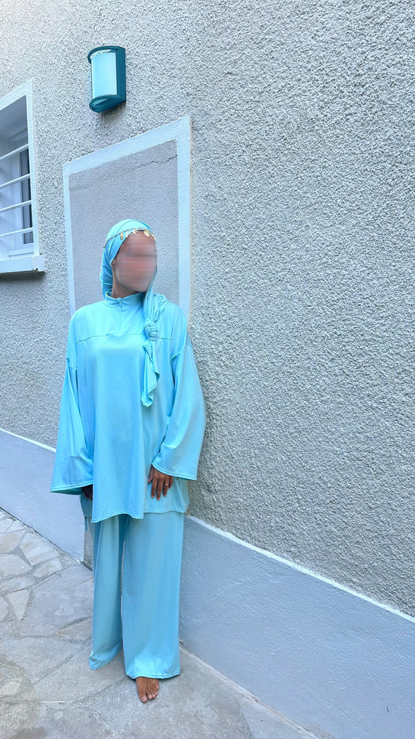 BURKINI À ZIP • TURQUOISE