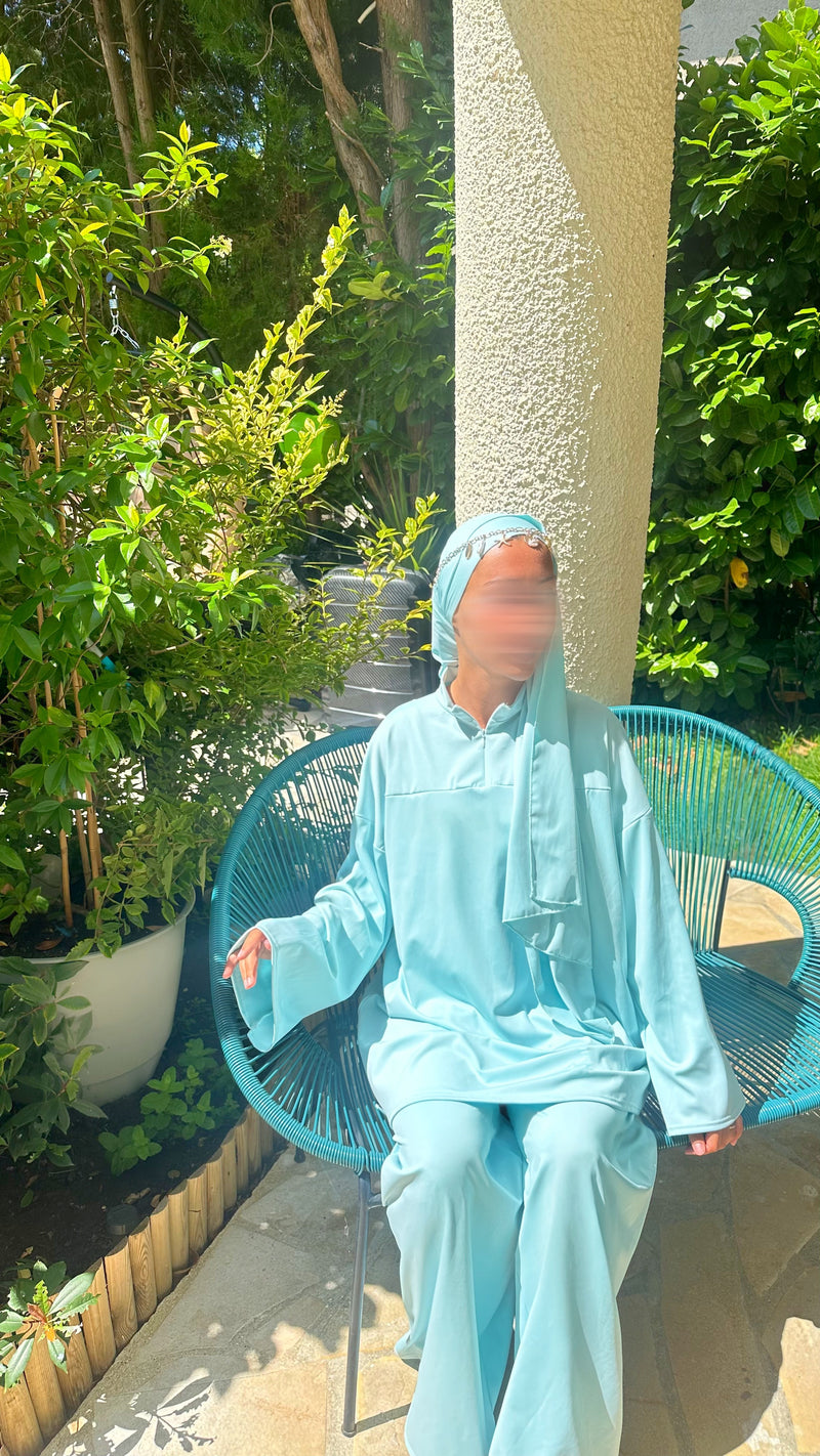 BURKINI À ZIP • TURQUOISE