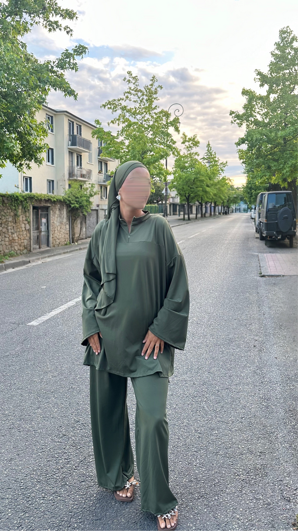 BURKINI À ZIP • KAKI