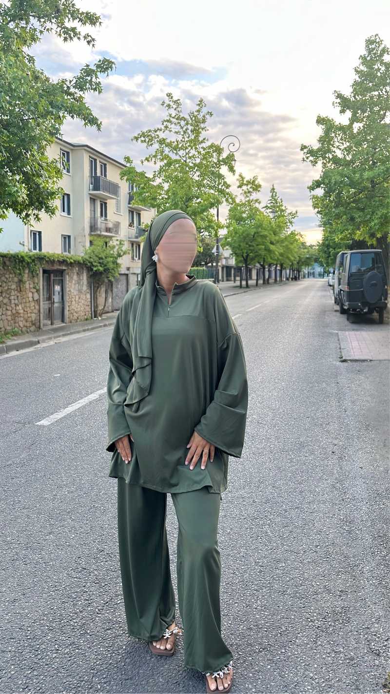 BURKINI À ZIP • KAKI