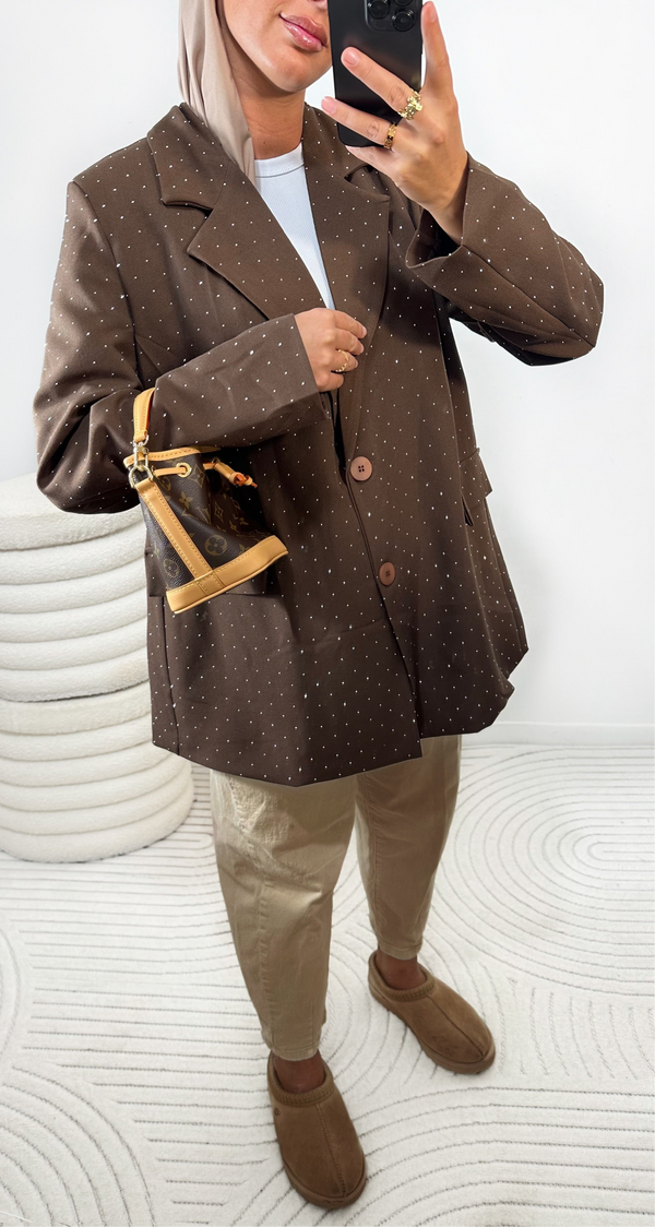 BLAZER PAILLETTÉ • MARRON