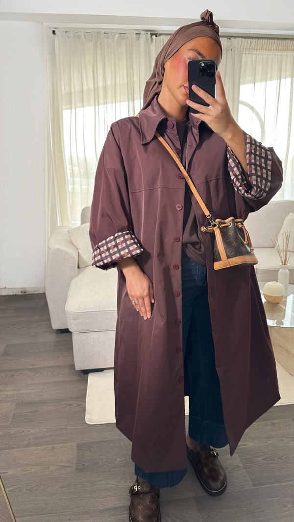 TRENCH À CARREAUX • MARRON