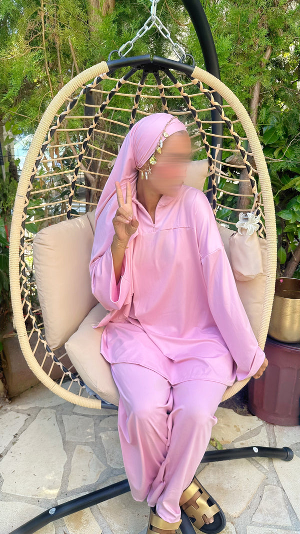 BURKINI À ZIP • ROSE