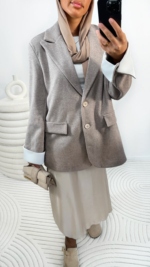 BLAZER RETROUSSER • TAUPE
