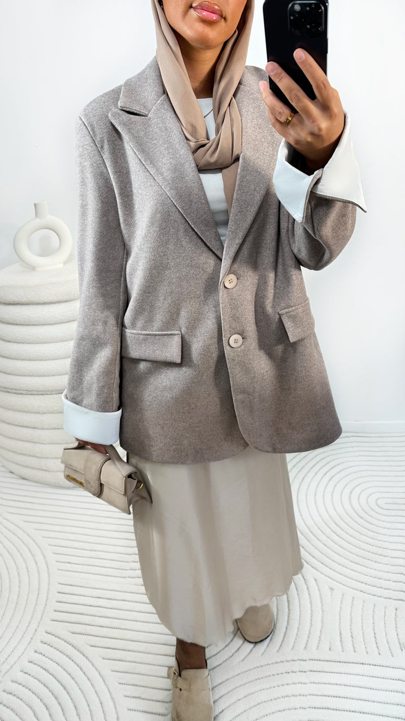 BLAZER RETROUSSER • TAUPE